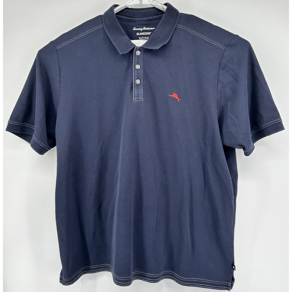 Tommy Bahama Islandzone Supima Short Sleeve Polo Shirt Blue Men's 2XL/TTG